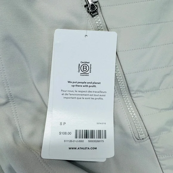Athleta Pants Womens Small Abalone Cream Peak Hybrid Fleece Tight Zip Pocket NWT - Picture 6 of 13